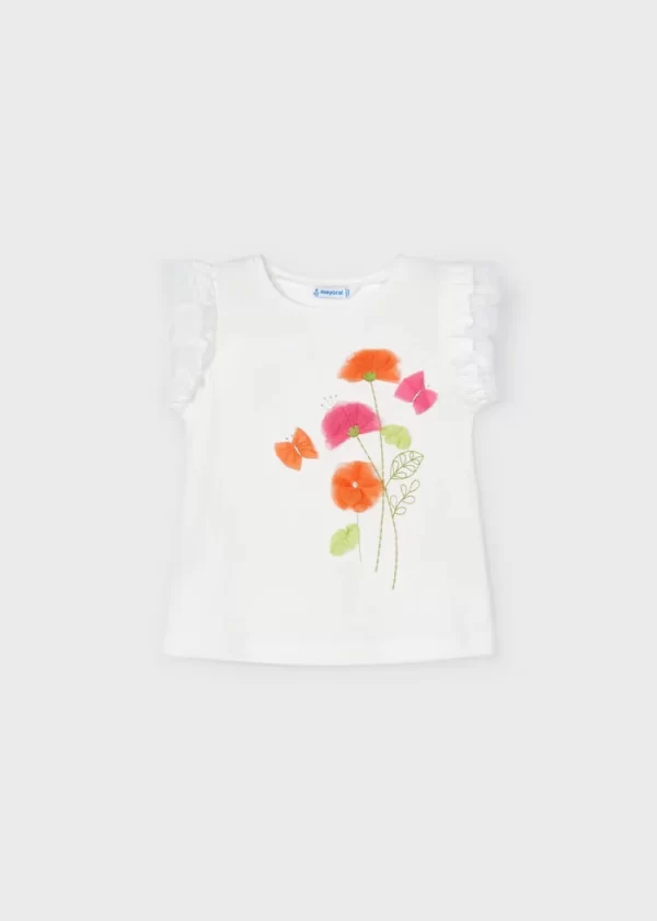 T-sshirt flores tule menina