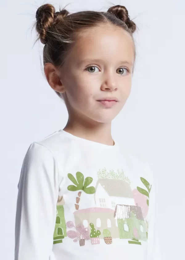 T-shirt lantejoulas Better Cotton menina